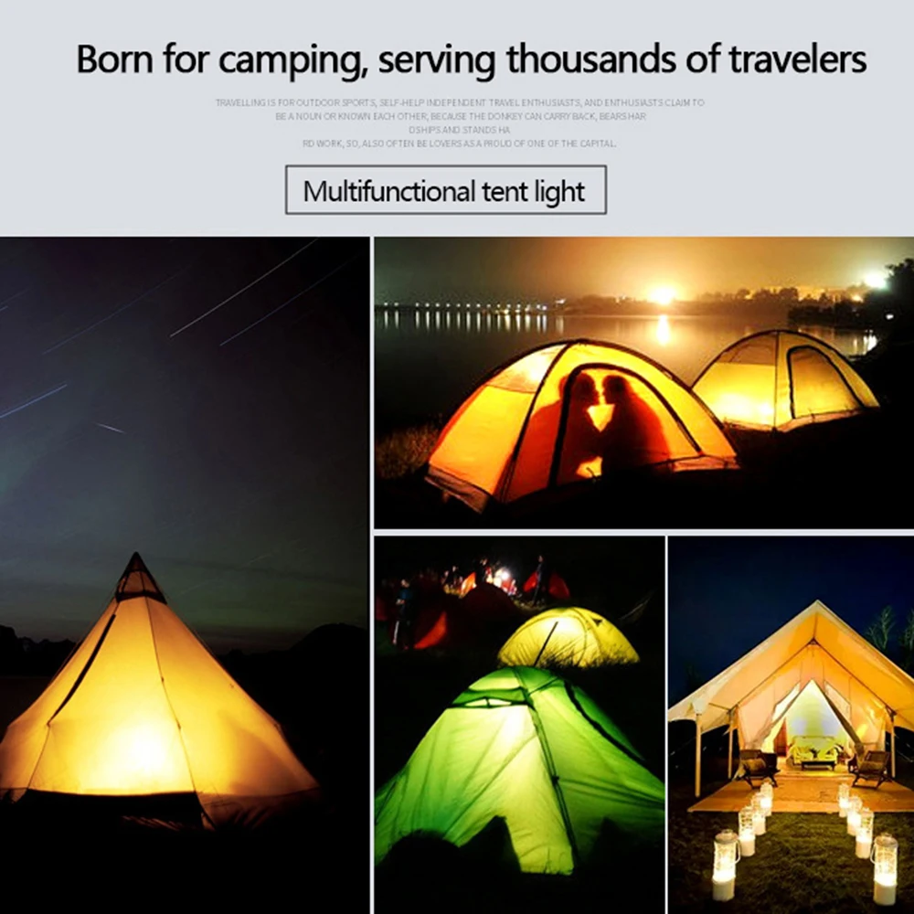 LED Camping Lights Outdoor Tents Lamps with Magnet Base Portable Hanging Light Battery Lamp Emergency Lantern Camping Supplies