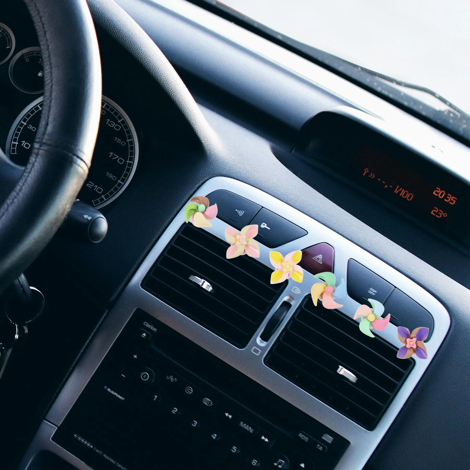 

6Pcs Car Windmill Decoration Playful Whimsical Touch Resin Material Lasting Durability Interior Car Windmill Decor