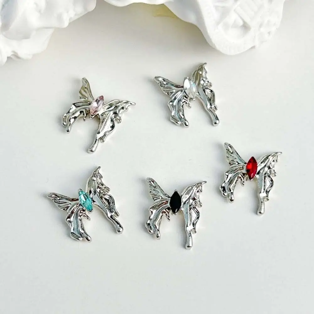 5Pcs/set Alloy Nail Charms Butterfly Nail Decorations Manicure Ornaments Metal Nail Art Drills Butterfly Nail Accessories