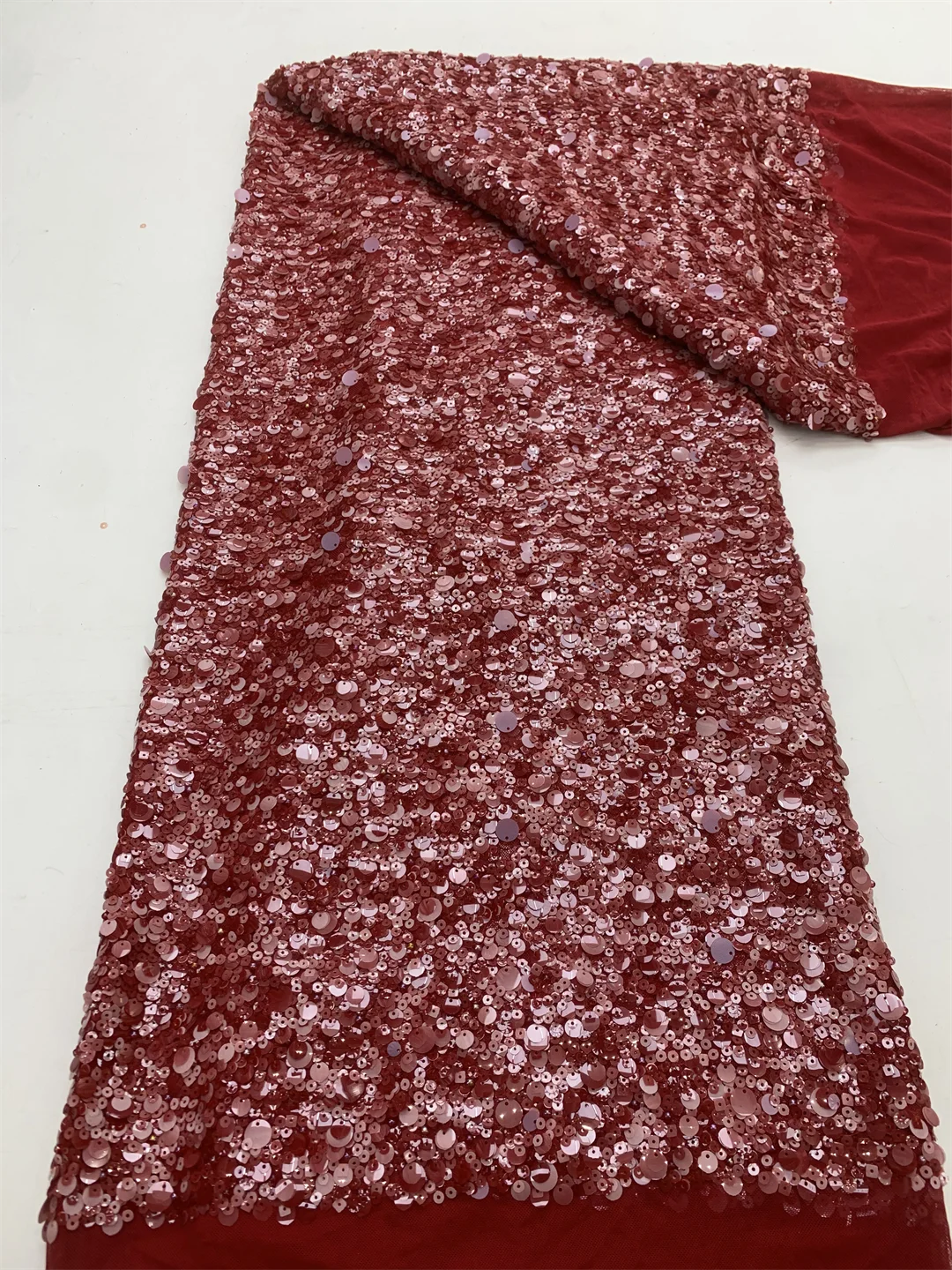 Chiffton Base Sequins Embroidered Lace, Super Sale Fabric for Wedding, 2026 Latest African Heavy Paillete Lace, Popular Shell Co