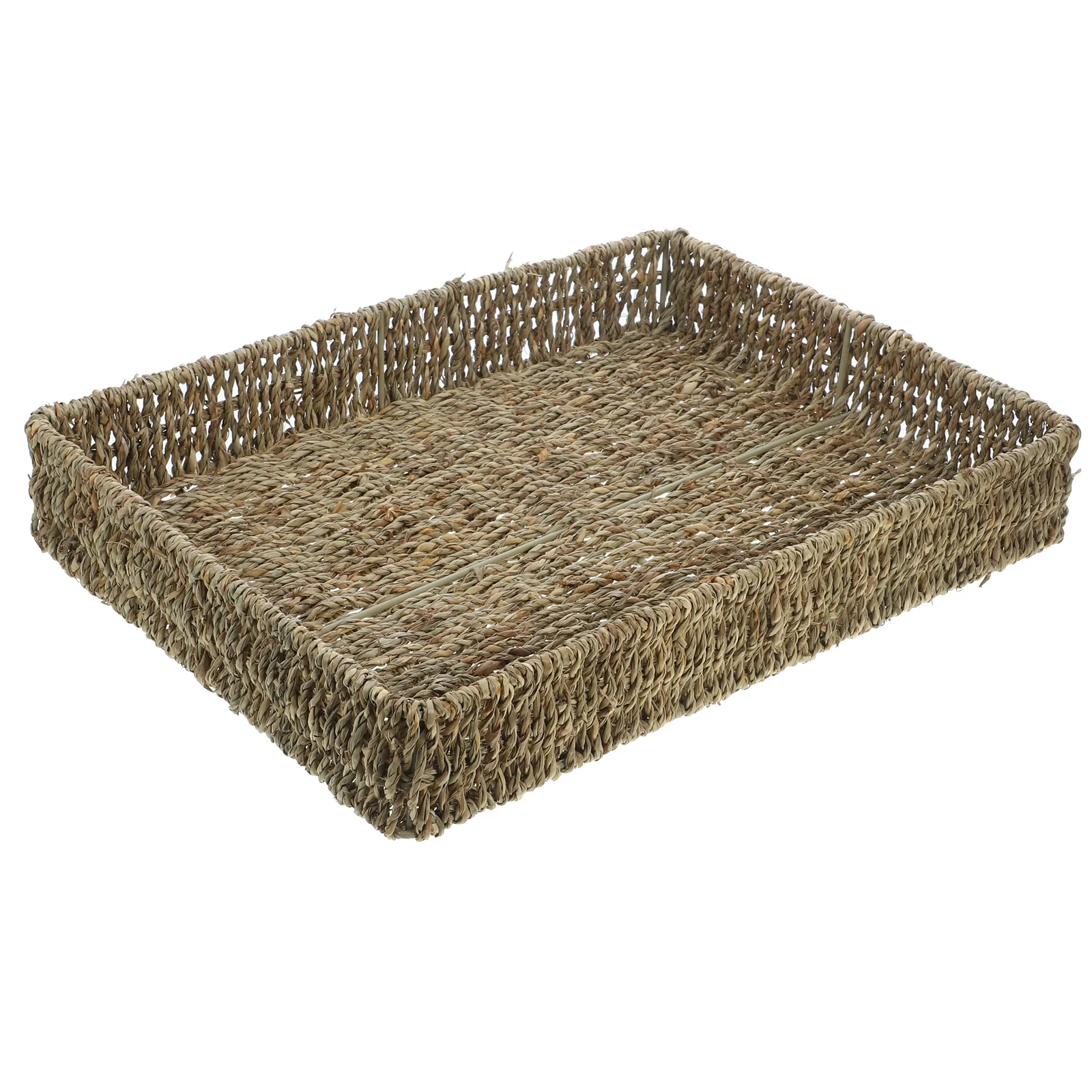 

1Pcs Woven Storage Basket Tray Fruit Bread Display Basket Light Brown Creative Sundries Organizer for Living Room Hotel