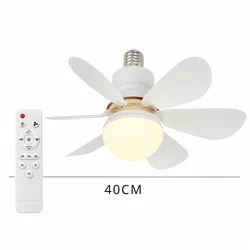 Ceiling Fan Light LED 30W 40W Simple Lights with E27 Remote Control for Home Living Room Study Household Decorative Fan Lighting