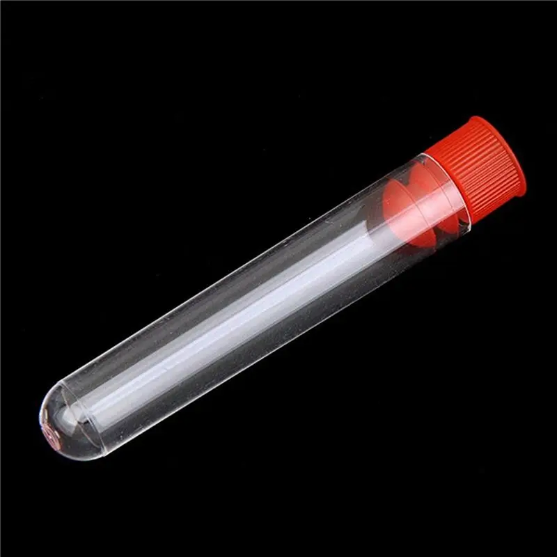ABJI-120 Pcs Non-Completed Plastic Test Tubes Lab Test Tool With Screw Cap Transparent, 12 X 60Mm