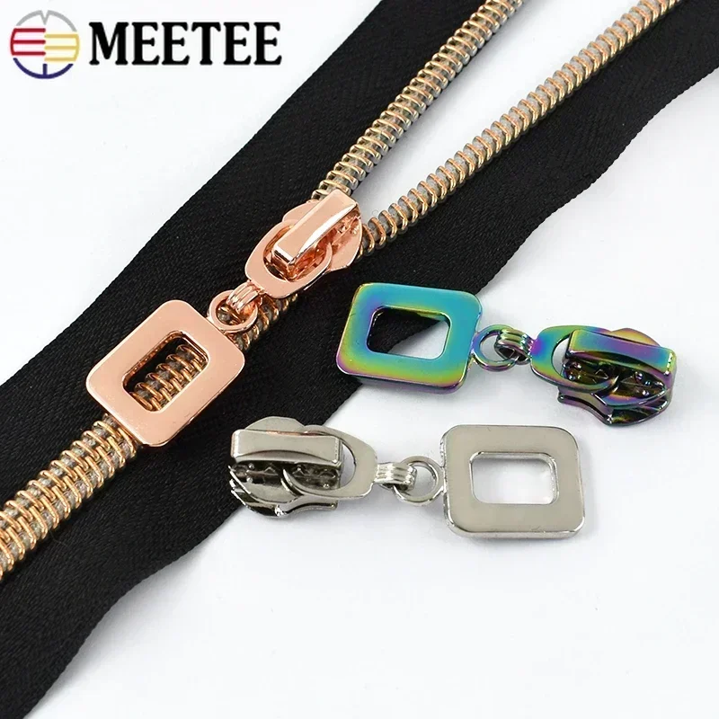 10-50Pc Meetee 5# Nylon Zipper Slider for Zippers Repair Kit Bag Closure Zip Puller Pocket Clothing Zips lock Sewing Accessories