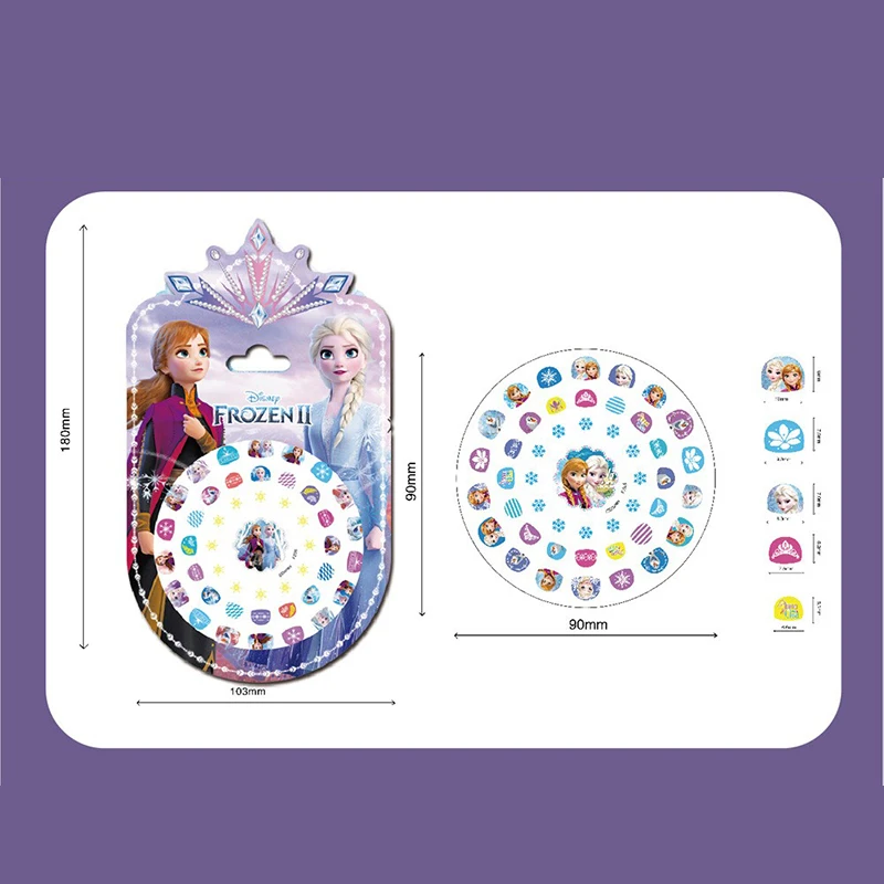 ملصقات أظافر ديزني للأطفال فروزن الأميرة إلسا مينيمي ميكي دمى ملصقات كرتونية ألعاب بنات هدايا عيد الميلاد #6