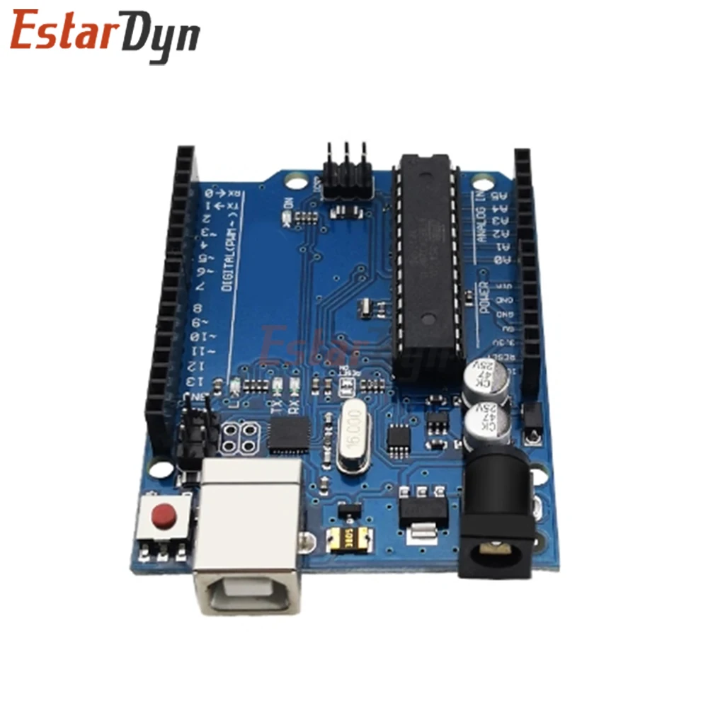 لوحة تطوير Arduino UNO R3 ATmega328P مع كابل USB لمشاريع المبتدئين والتعلم بنفسك