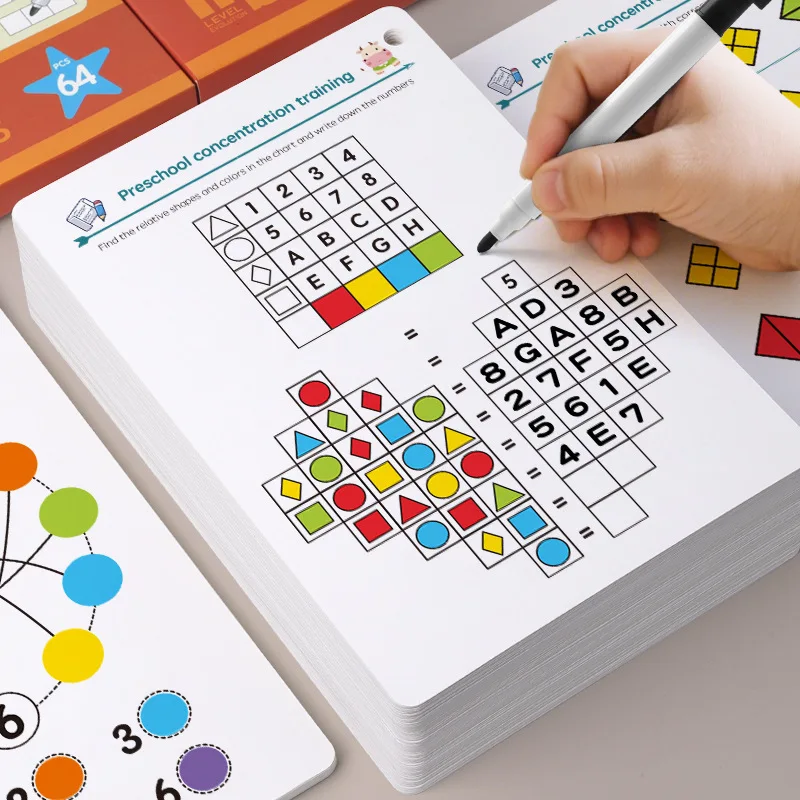 

Magical Tracing Workbook Control Training Book Reusable Kids Tracing Cards Children Pen Control Colorful Fun Games For Ages 3-6