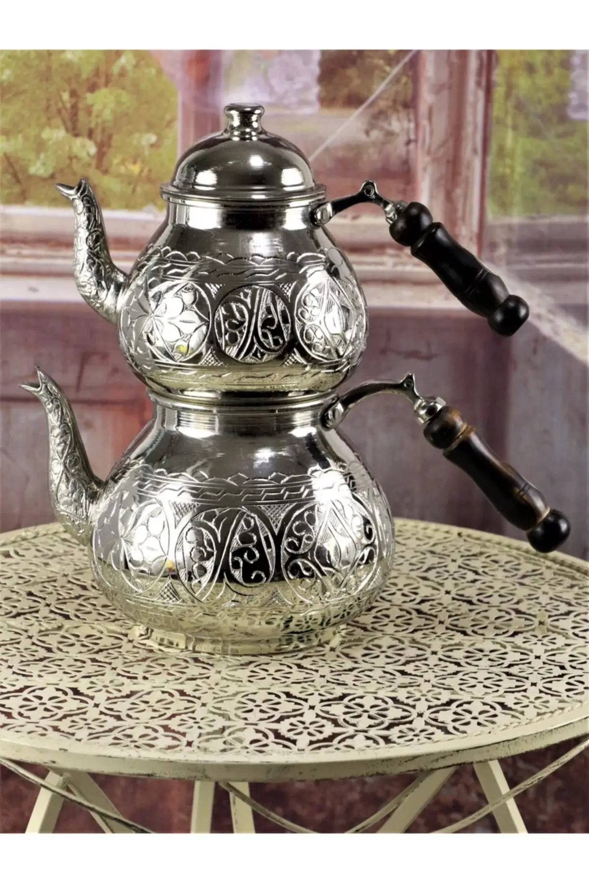 DOLBOVI drop engraved nickel plated copper teapot Cooper Tea Pots Handmade