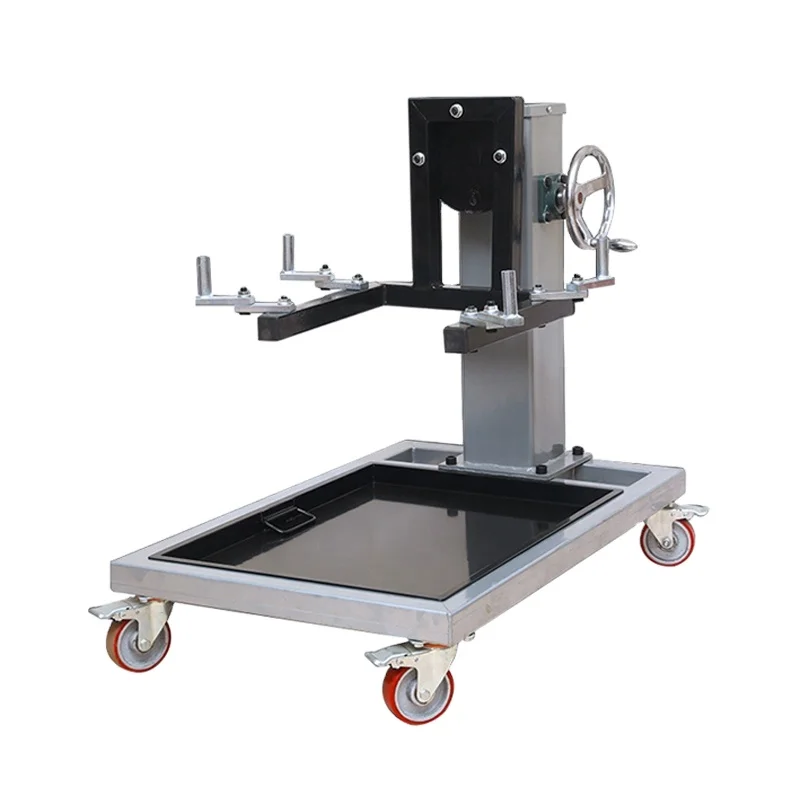 Manual Automotive Engine Flip Frame 1100lbs Rotating Mobile Engine Stand With Waste Oil Receiving Tray and Wheel