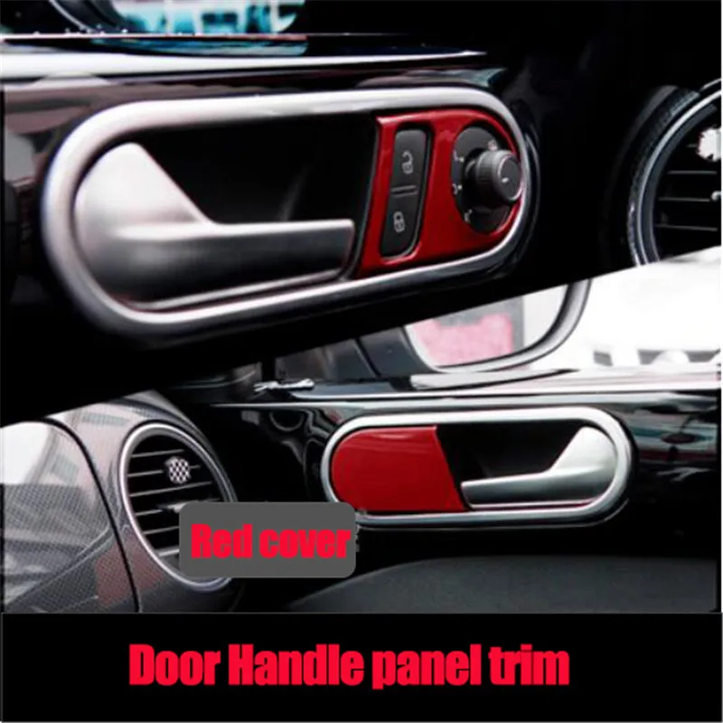CAR INTERIOR DOOR HANDLE COVER FRAME & LOCK SWITCH TRIM STICKER FOR VOLKSWAGEN BEETLE 2013-2019 AUTO ACCESSORIES