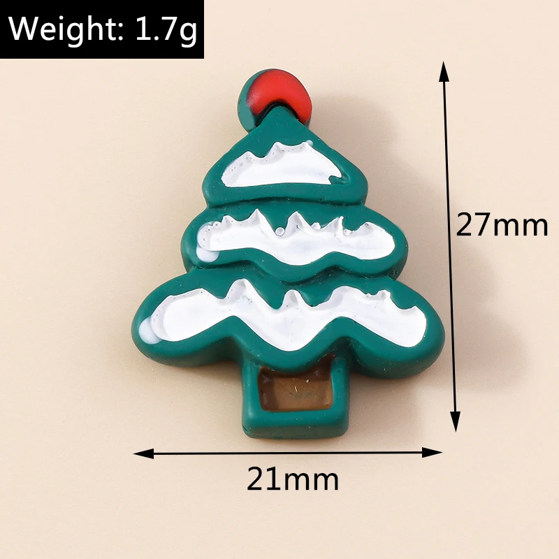 Leslie 10 Stück 22 x 19 mm niedliche Harz-Weihnachtskeks-Lebkuchenmann-Charms mit flacher Rückseite, Cabochon für DIY-Schmuckherstellung, Haarspangen – Detail 12