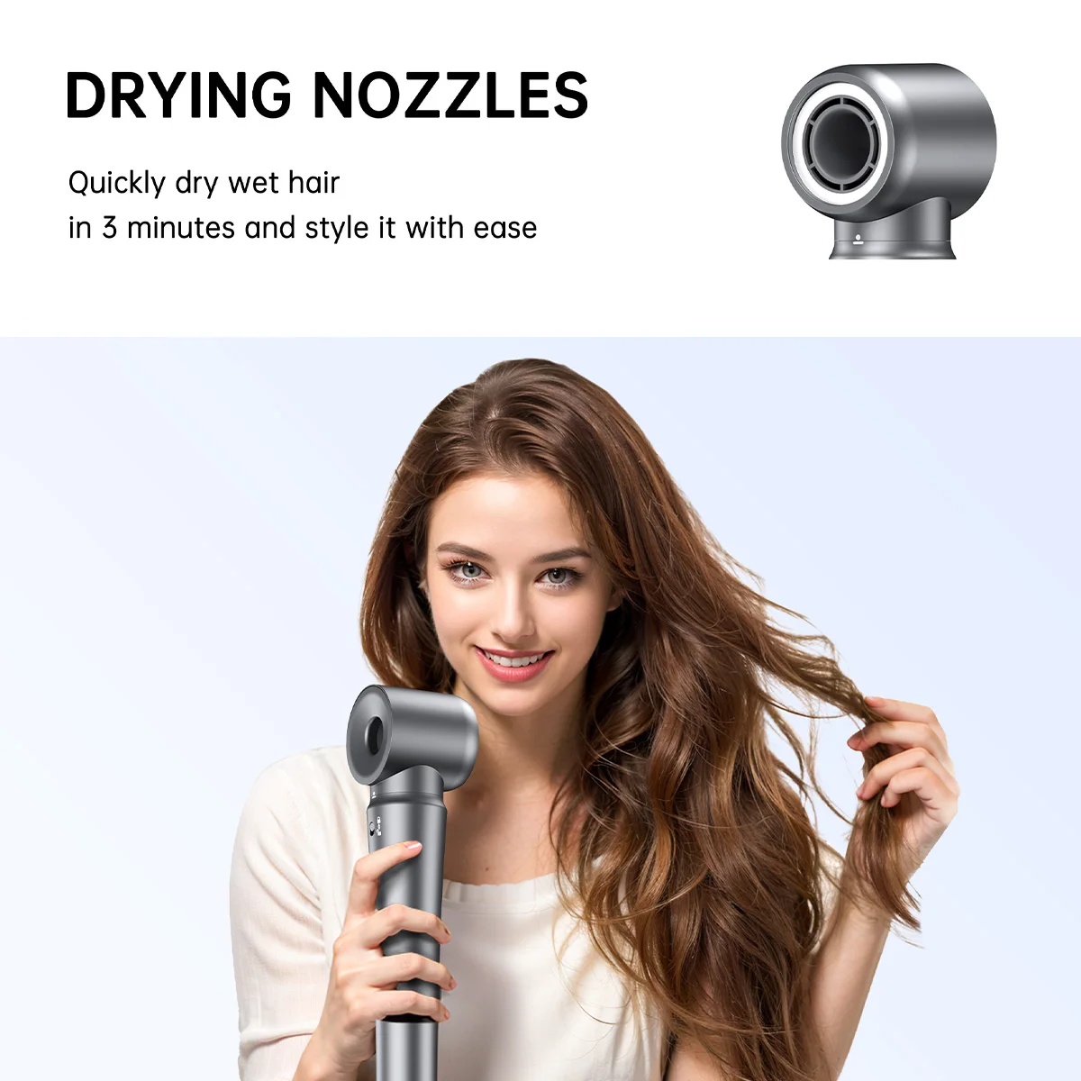 5 in 1 Hair Dryer,Multi Styling Tool,Straightener & 32mm Curling 300 Million Negative Ions Hair Care 1-3 Mins Quick Drying Gifts image 3
