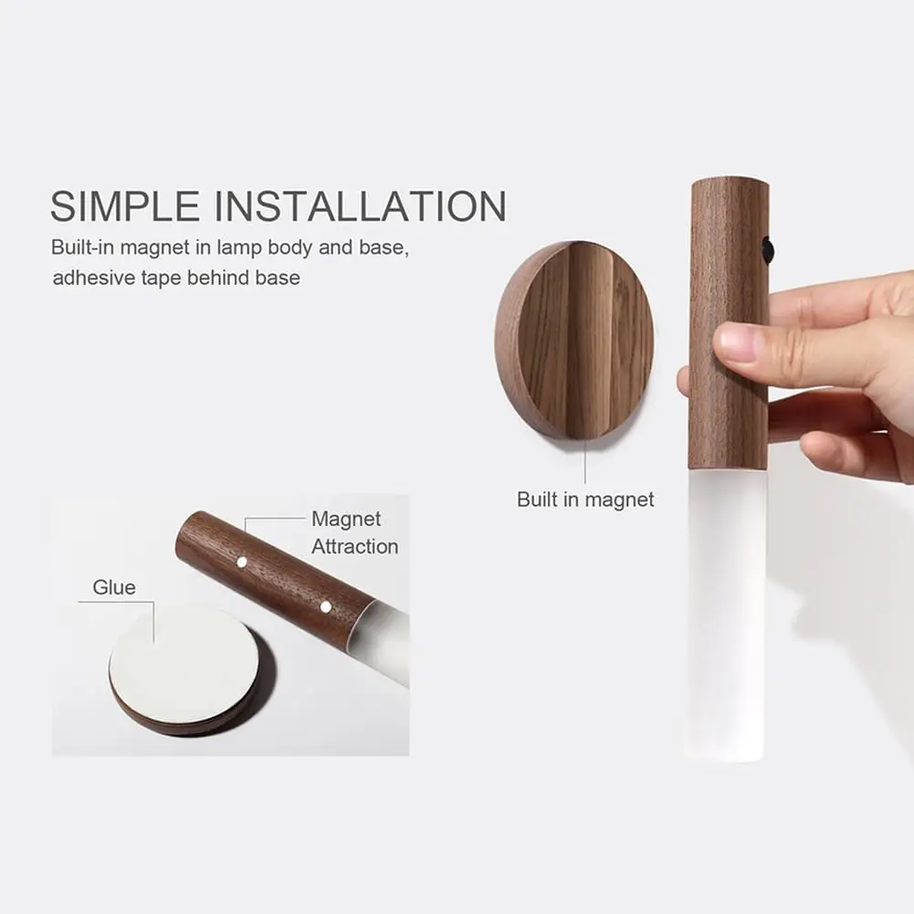 LED Night Light USB Charging Intelligent Human Induction For Bedside Cabinet Home Wardrobe Lighting Motion Sensor Light Led Lamp