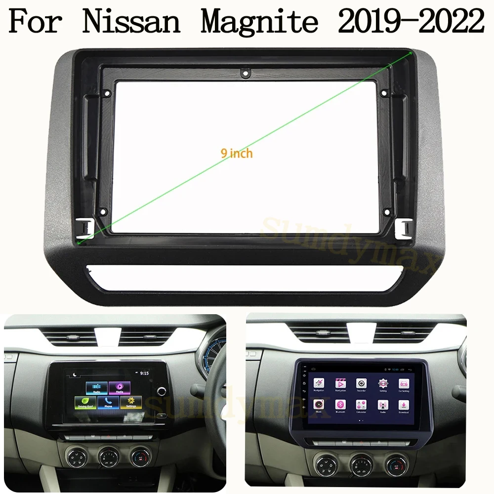

9 inch 2din Car Radio Fascia for Nissan Magnite 2019-2022 Android Radio Dashboard Kit Face Plate Fascia Frame