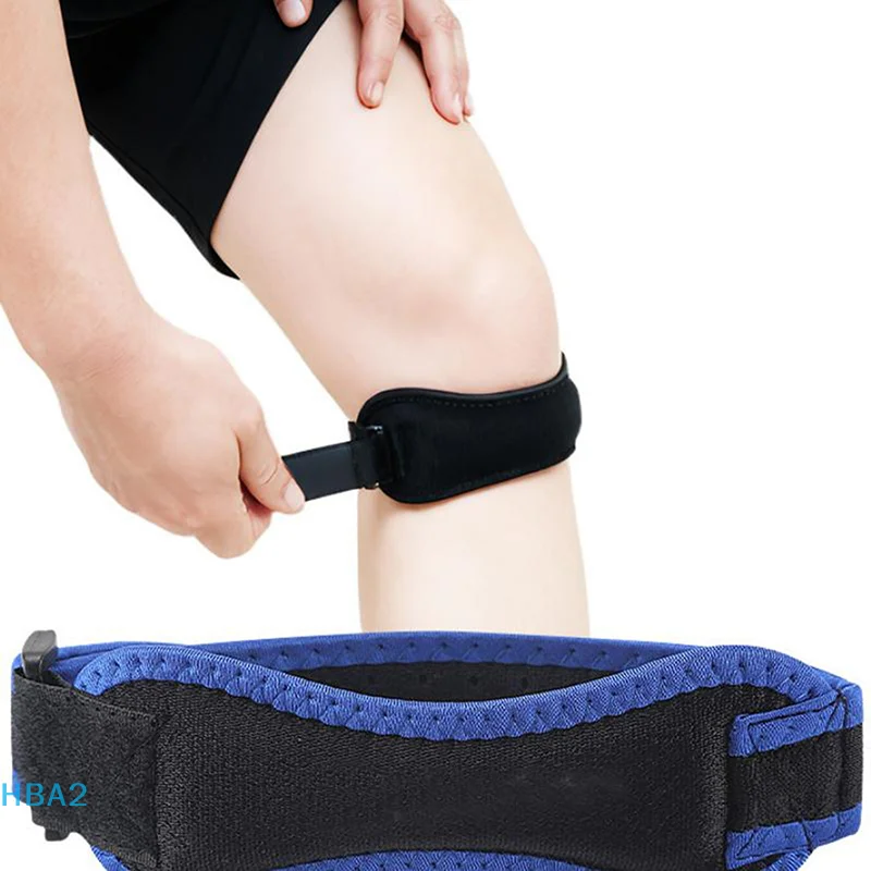 Adjustable Eva Soft Pad Knee Strap Patella Tendon Protector Running Cycling Gym Sports Knee Support Compression Wrap Unisex Pain