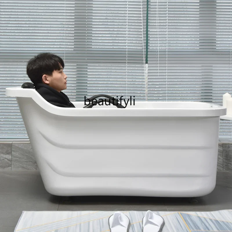 

P Small apartment independent backrest bathtub acrylic armrest small bath tub bucket