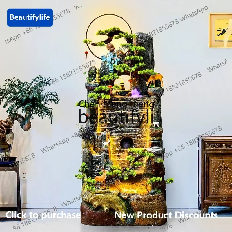 

183ff Rockery flowing water ornament fish tank landscape fountain living room, circulating water feng shui wheel