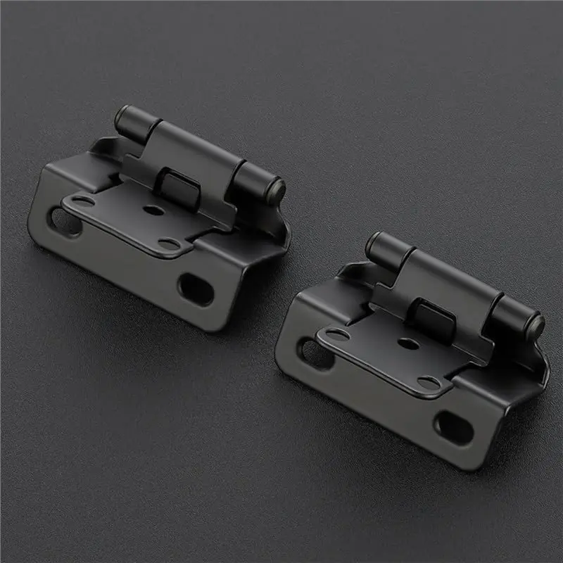 DT39 50 Pack 25 Pairs Face Frame Cabinet Hinges, 1/2 Inch Semi-Overlay Self-Closing Matte Black Kitchen Hardware