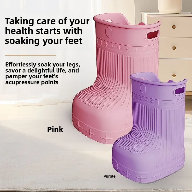 Home Convenient Foot Soaking Bucket for Both Men and Women, Wear-resistant and Thick Foot Soaking Boots, Winter Health Foot Bath