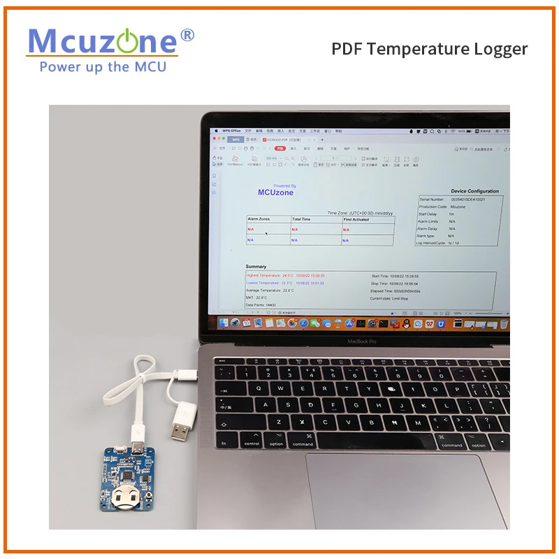 Usb Temperatuur Data Logger Met Ingebouwde Pdf Rapport, -40 Tot 128 Graden, 0.5 Graden Nauwkeurigheid Batterij Niet Inbegrepen