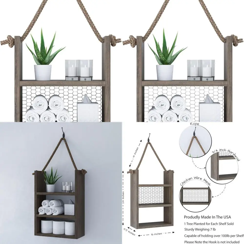 

Настенная полка-лестница в деревенском стиле для хранения над унитазом, органайзер для ванной в стиле фермерского дома