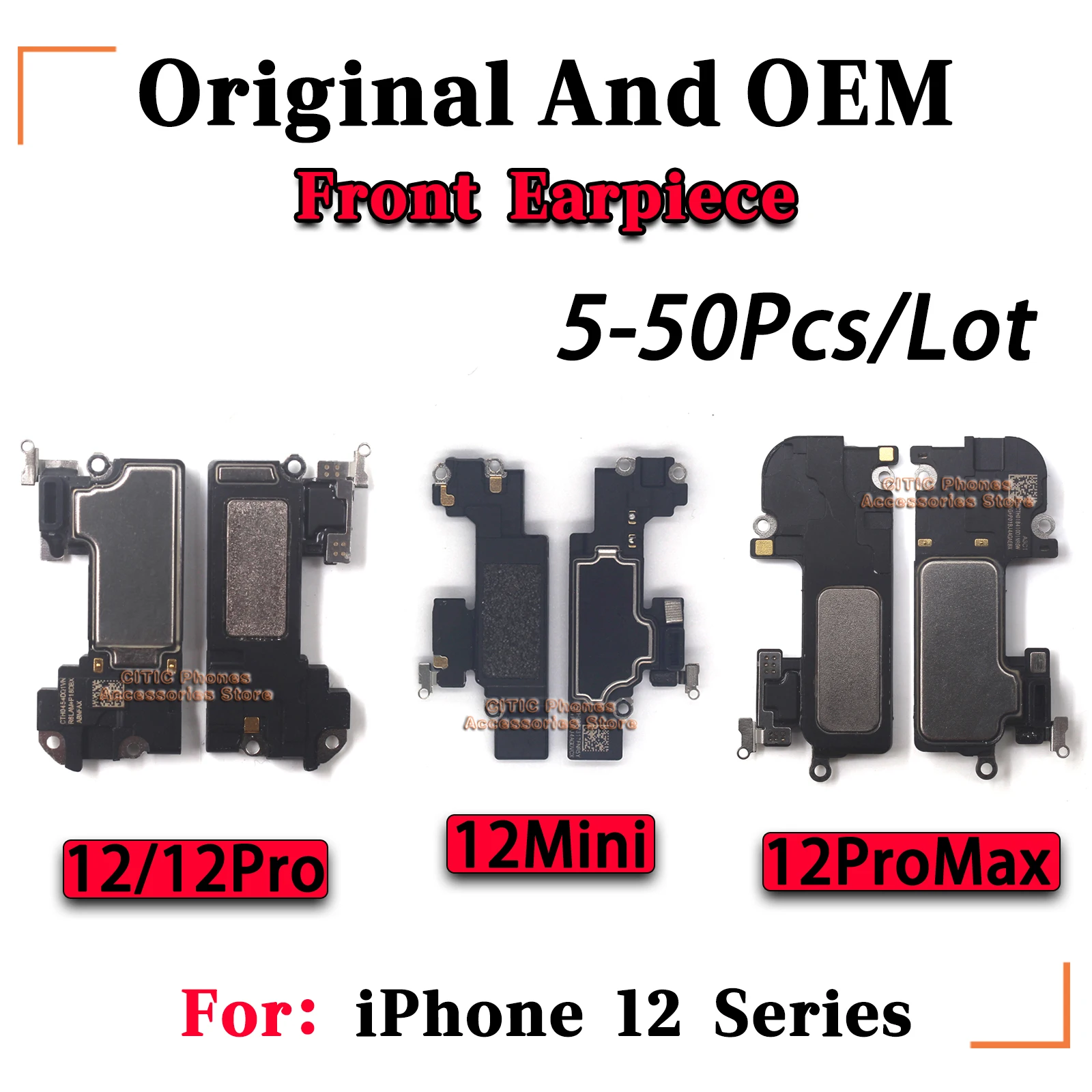 5-50Pcs Original And （OEM） Front Earpiece For iPhone 12 Sereis 12Pro 12 Mini 12ProMax Sound Speaker Ear Pieces Replacement Parts