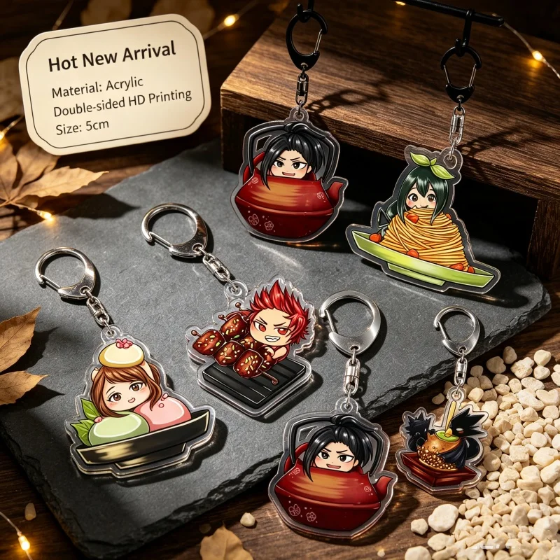 Llavero de acrílico de My Hero Academia, Tokoyami Fumikage, Asui Tsuyu, dibujos animados, anime, decoración de escritorio, juguete, regalo para fans, 5 cm.