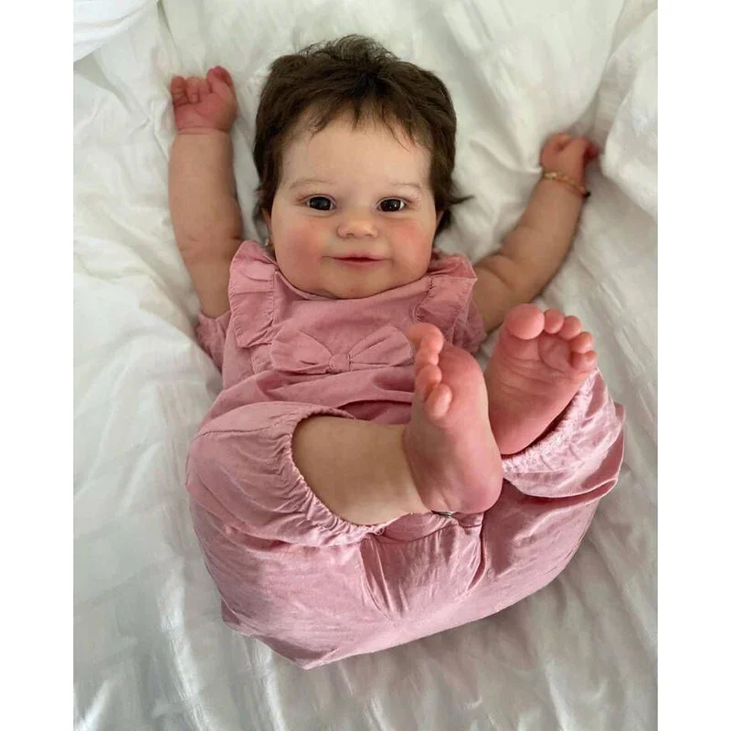 50/60cm Maddie Reborn Doll Cute Baby Girl with 3D Skin Painted Rooted Hair Toddler Popular Lifelike Real Soft Touch Reborn Dolls