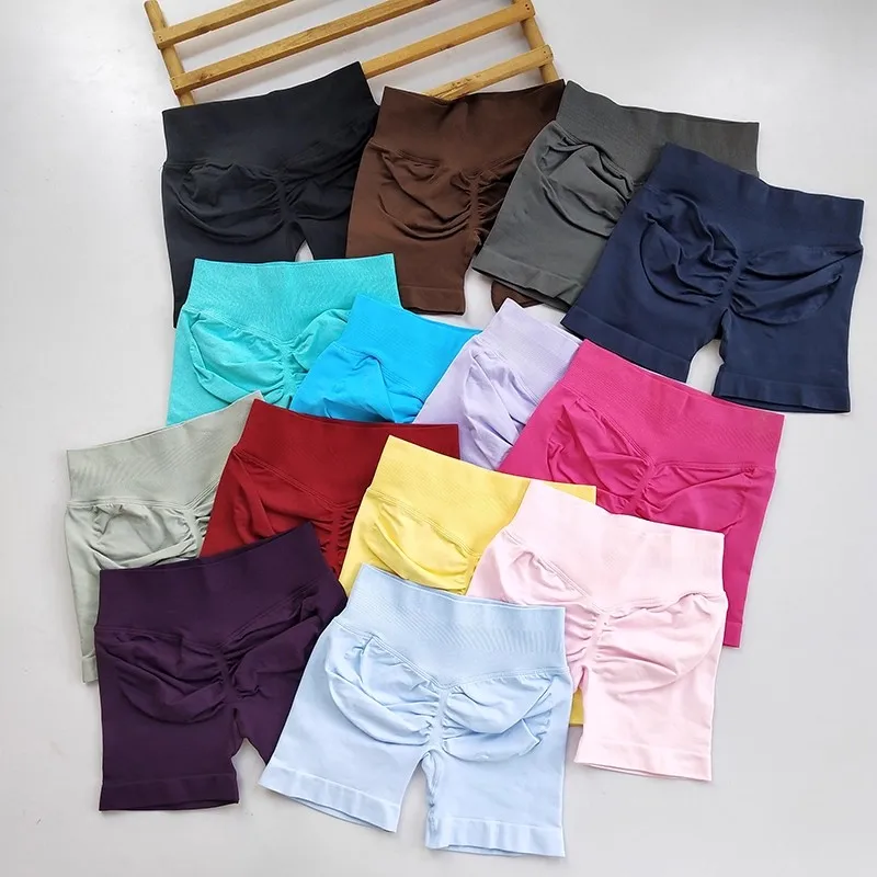 

Seamless Yoga Shorts High Waisted Workout Shorts Fitness Yoga Lift Butt Fitness Ladies Yoga Gym Running Short Pants Sportswear