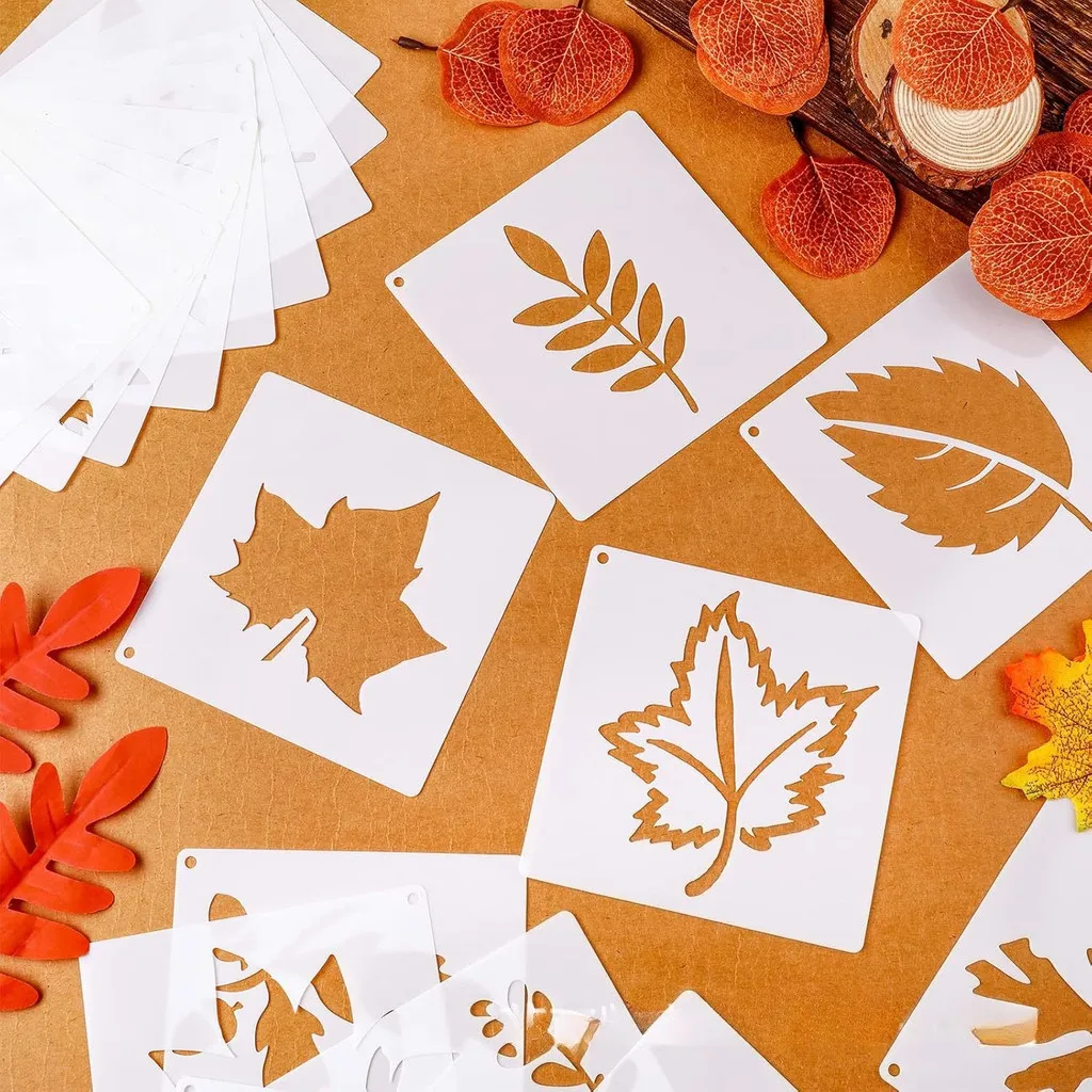 10PCS Tree Leaves Maple DIY Craft Layering Stencils Wall Graffiti Painting Scrapbooking Stamping Embossing Album Card Template
