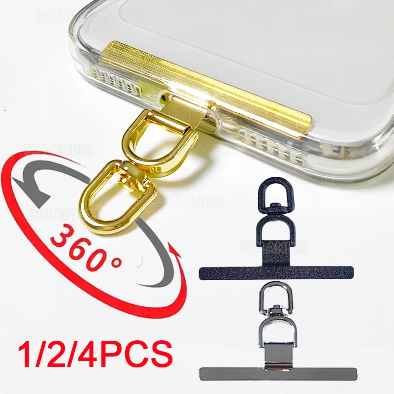 4/2/1 Stück Edelstahl-Telefon-Lanyard-Patch 360 °   Drehbares, ultradünnes Handy-Lanyard, Sicherheitsverbinder, Metallstück, Metall