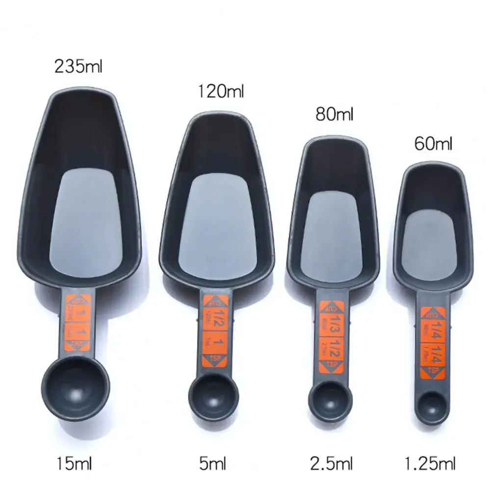 4pcs Double Head Measuring Spoons Scale 60ml-235ml 1/4 Cup To 1 Cup Food Spoon Cooking Coffee Measuring Scoops Kitchen Spoons