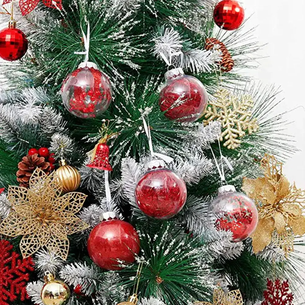 24pcs 3cm Christmas Balls 2024 Christmas Tree Decoration Hanging Ornaments Plastic Ball Home Party Decorations New Year Gift