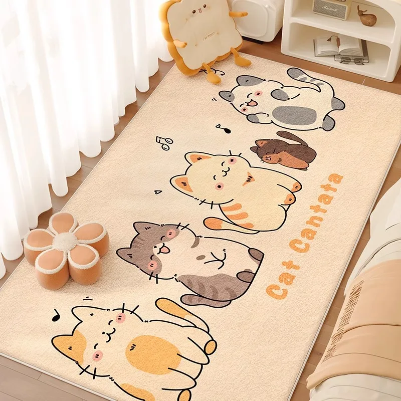 

Новинка 2025, ковер, прикроватное одеяло для спальни, прикроватная тумбочка для комнаты для девочек, гостиная, детская комната, милый плюшевый напольный коврик ins