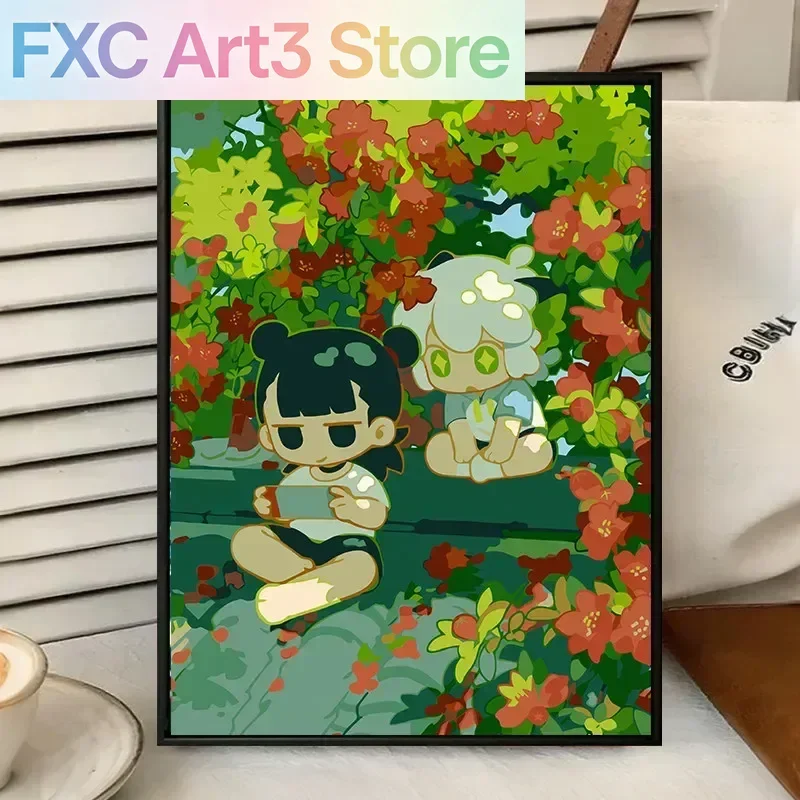 Frameless,The Legend Of Luo Xiaohei Cartoon Canvas Painting Wall Art Poster For Kids Room Living Room Home Decor Gift