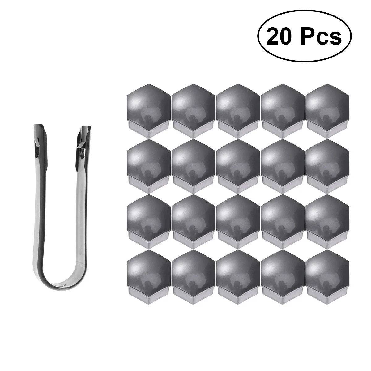 21 in 1 Hexagonal Wheel Nut Covers Bolts Screw Protect Caps 17mm with Clips (Grey) Lug Nut Covers for Car Wheel Decoration