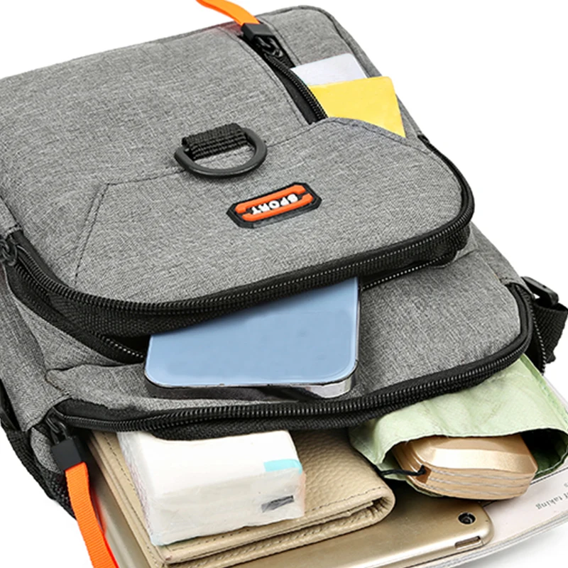 حقيبة كروس رجالية بدون نقش، حقيبة كتف واحدة مناسبة لرحلات العمل. نسيج جيد وجودة ممتازة #5