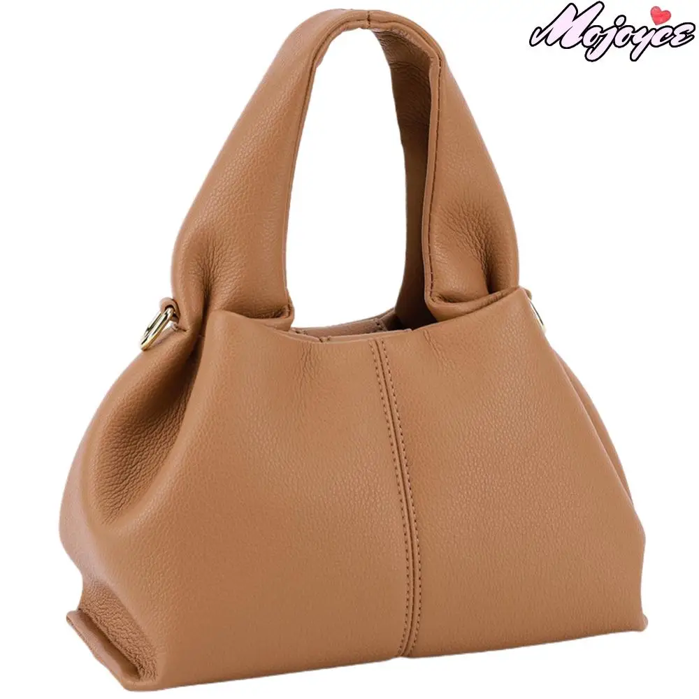 Fashion Cloud Shoulder Bag Ladies Retro Crossbody Bag Solid Color Dumpling Clutch Purse with Removable Strap Korean Tote Handbag