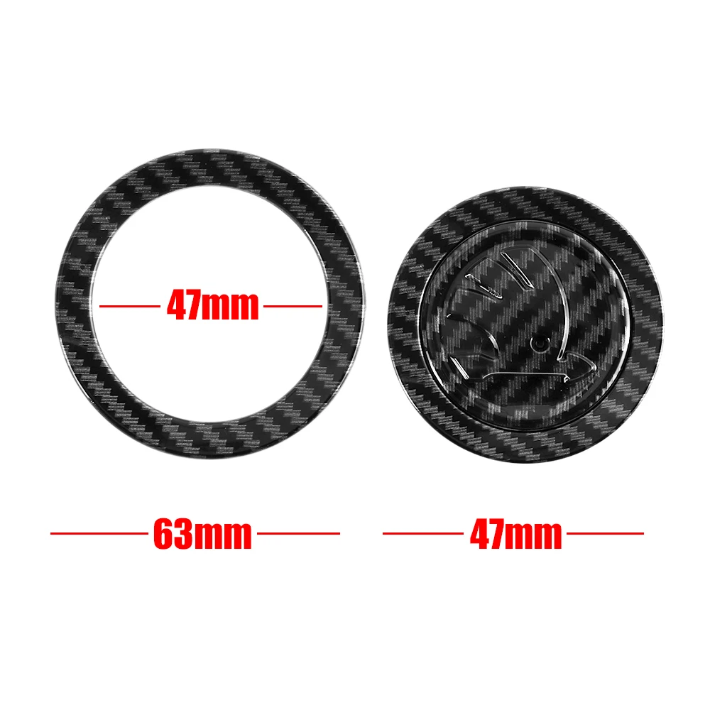 63MM ABS Car Steering Wheel Logo Emblem Cover Sticker Accessories For Skoda Rapid Scala Kodiaq Fabia Kamiq Karoq Octavia 3 A5 A7