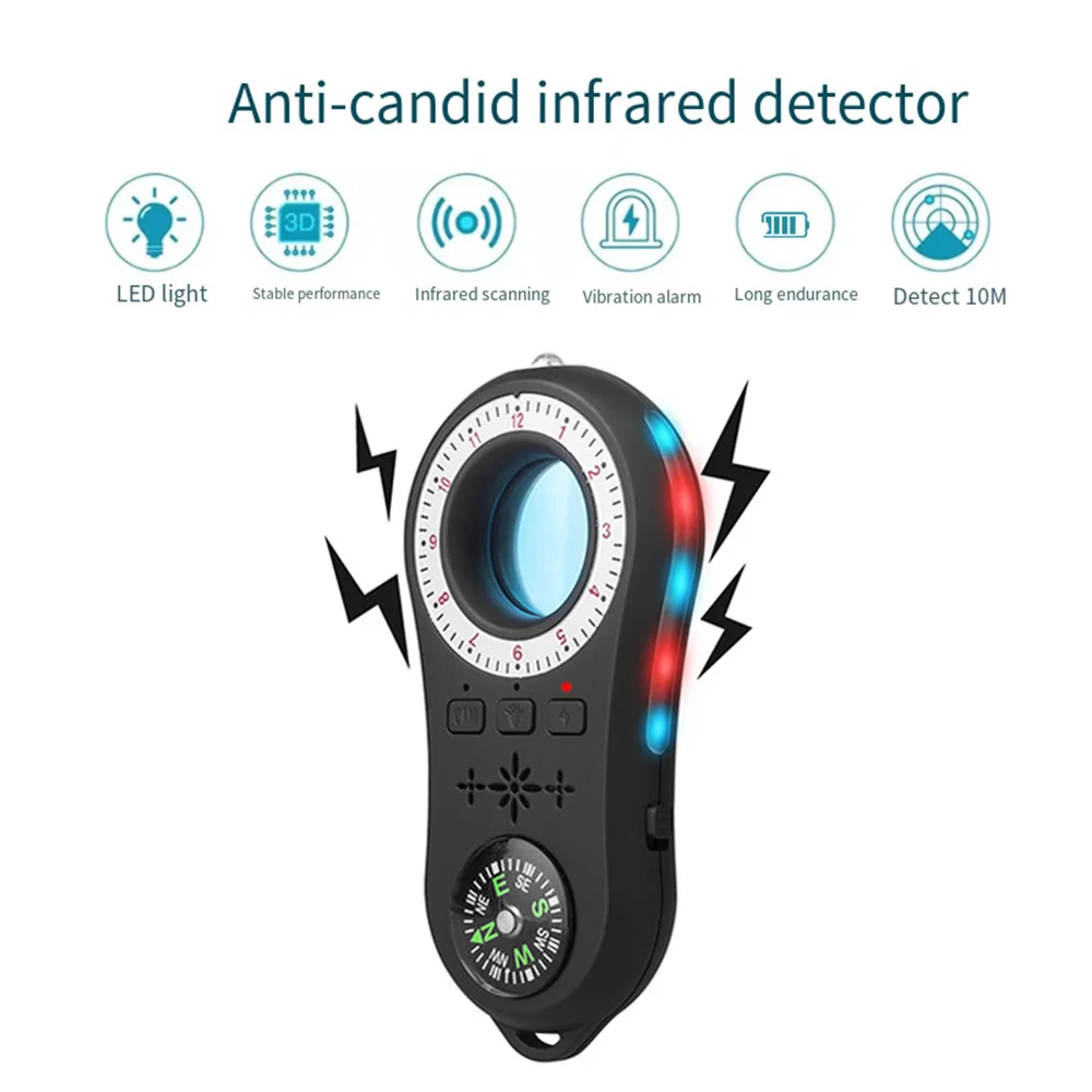 S100 RF Bug Signal Detector Infrared Scanning Traveling Easy Operate Hotel Protection Anti Camera Detector