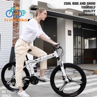 FJ Carbon Steel Folding Mountain Bike Men's Variable Speed Off Road Dual Shock Absorber Bike Teen Boys And Girls Mountain Bike