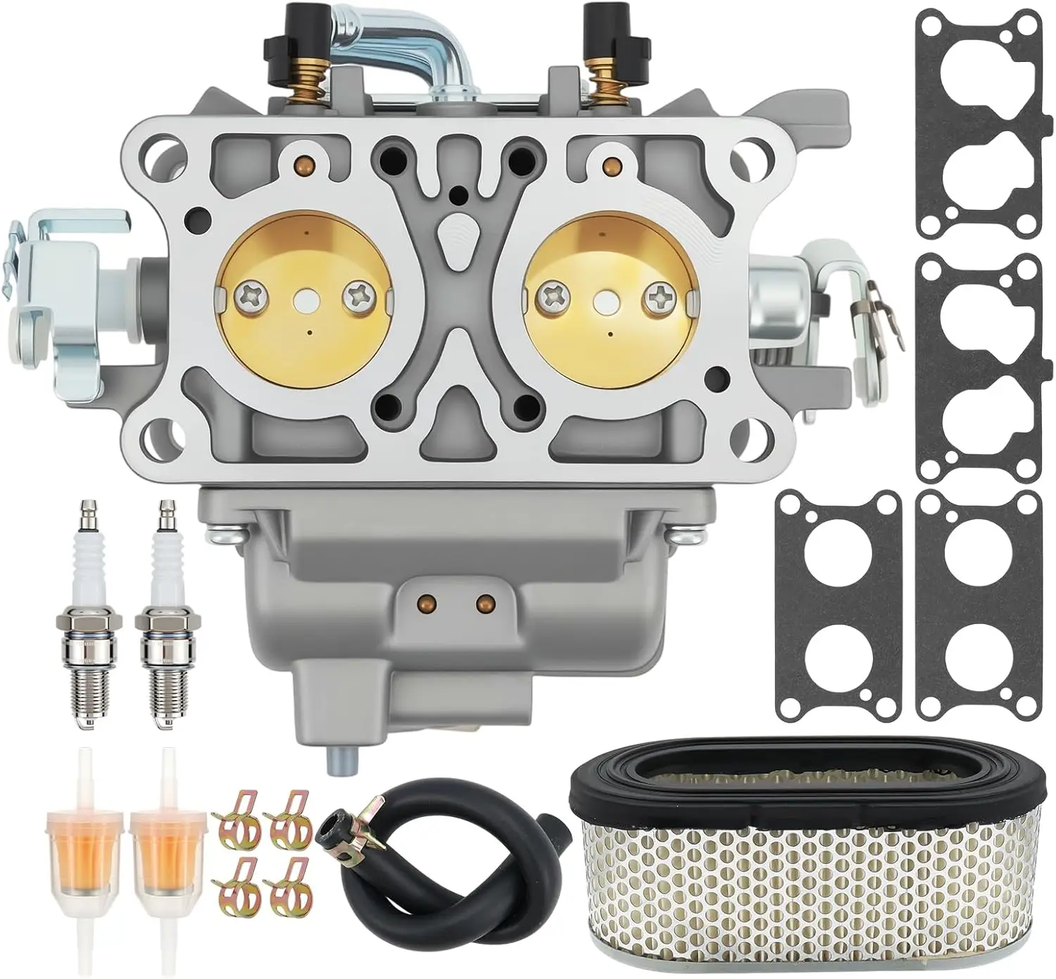 Carburetor Fit for Kawasaki FD750D 4-Stroke Engine, Replace 15003-2776 15003-2813 15003-2879 15003-2968  with Oil Filter