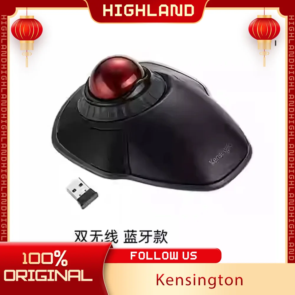 

Kensington Wireless Trackball with Scroll Ring USB Original Orbit Mouse PC Mouse Desktop Customzied Optical Computer Accessory