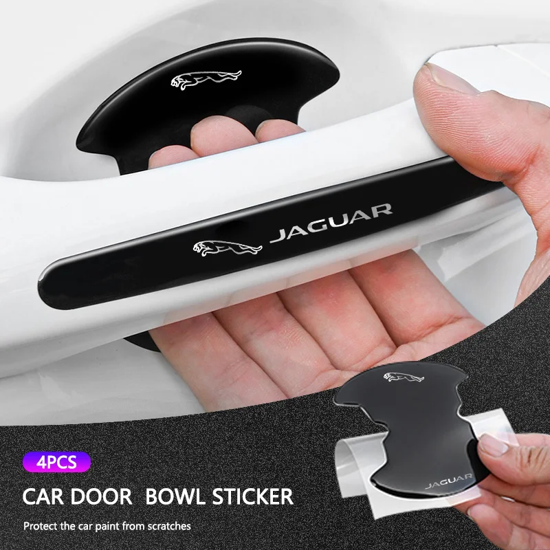 For Jaguar 8PCS Car Door Handle Bowl Scratch Anti-scratch Protective Car Stickers Car Handle Anti-collision Protection Strip New