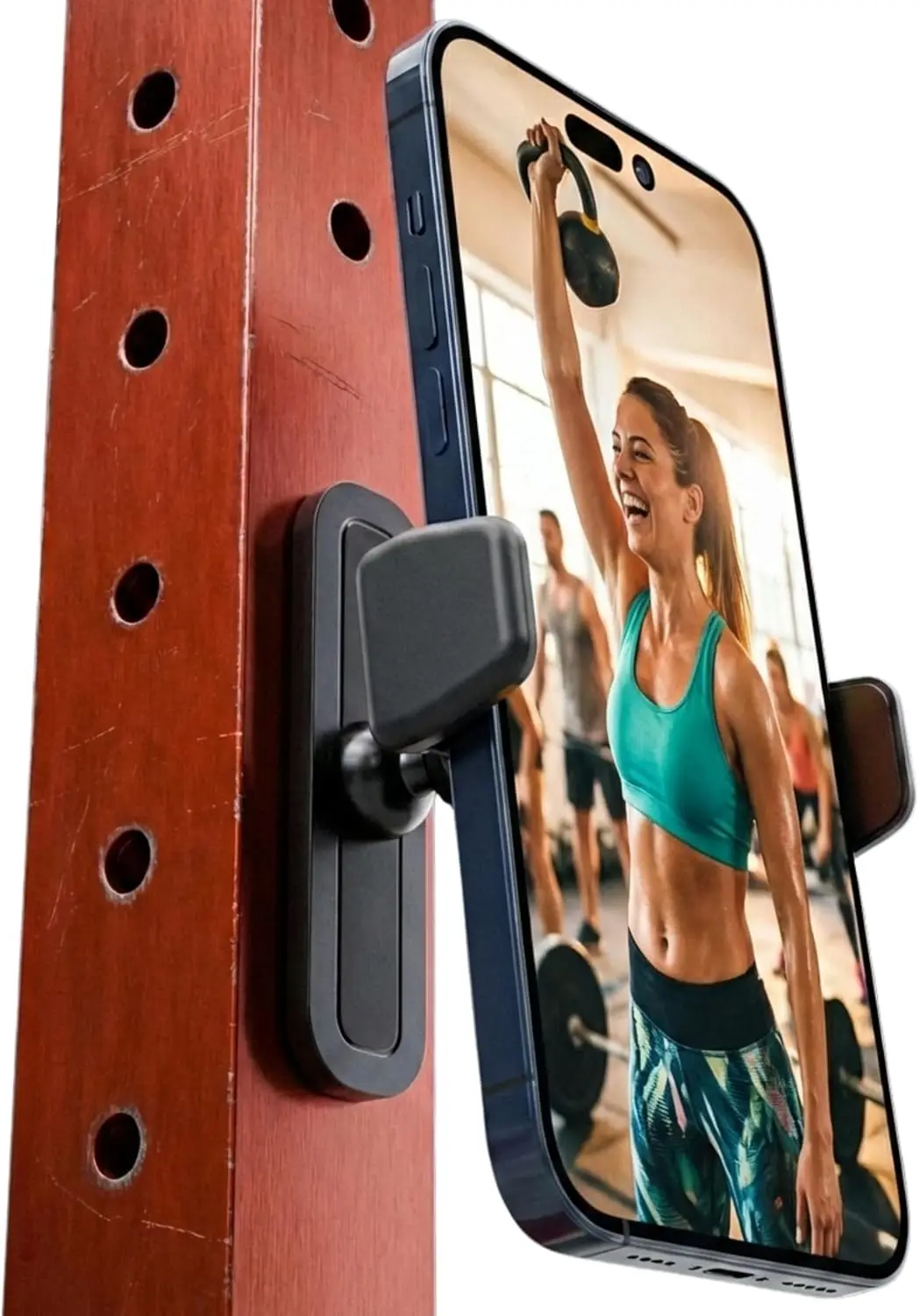 

Magnetic Phone Holder for Gym - Adjustable Cradle, Strong Grip, Portable Stand for All Phones