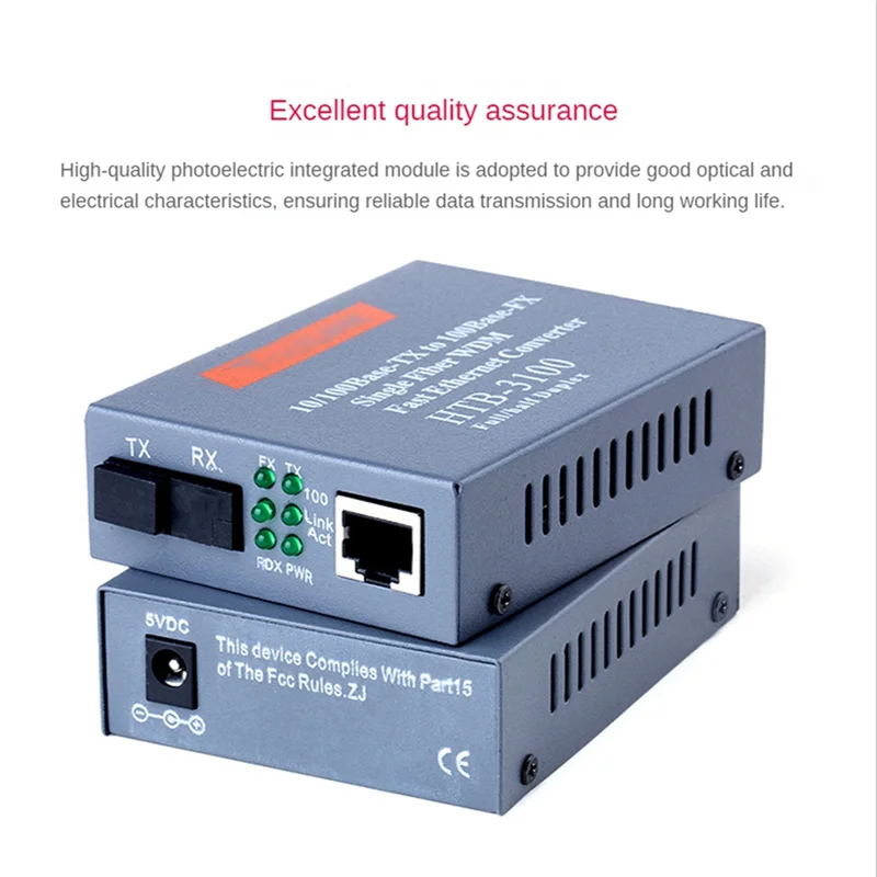 AD41-1 زوج HTB-3100 جهاز إرسال واستقبال الألياف محول ألياف واحد 25 كجم SC 10/100 متر وضع واحد جهاز إرسال واستقبال ألياف واحد الاتحاد الأوروبي