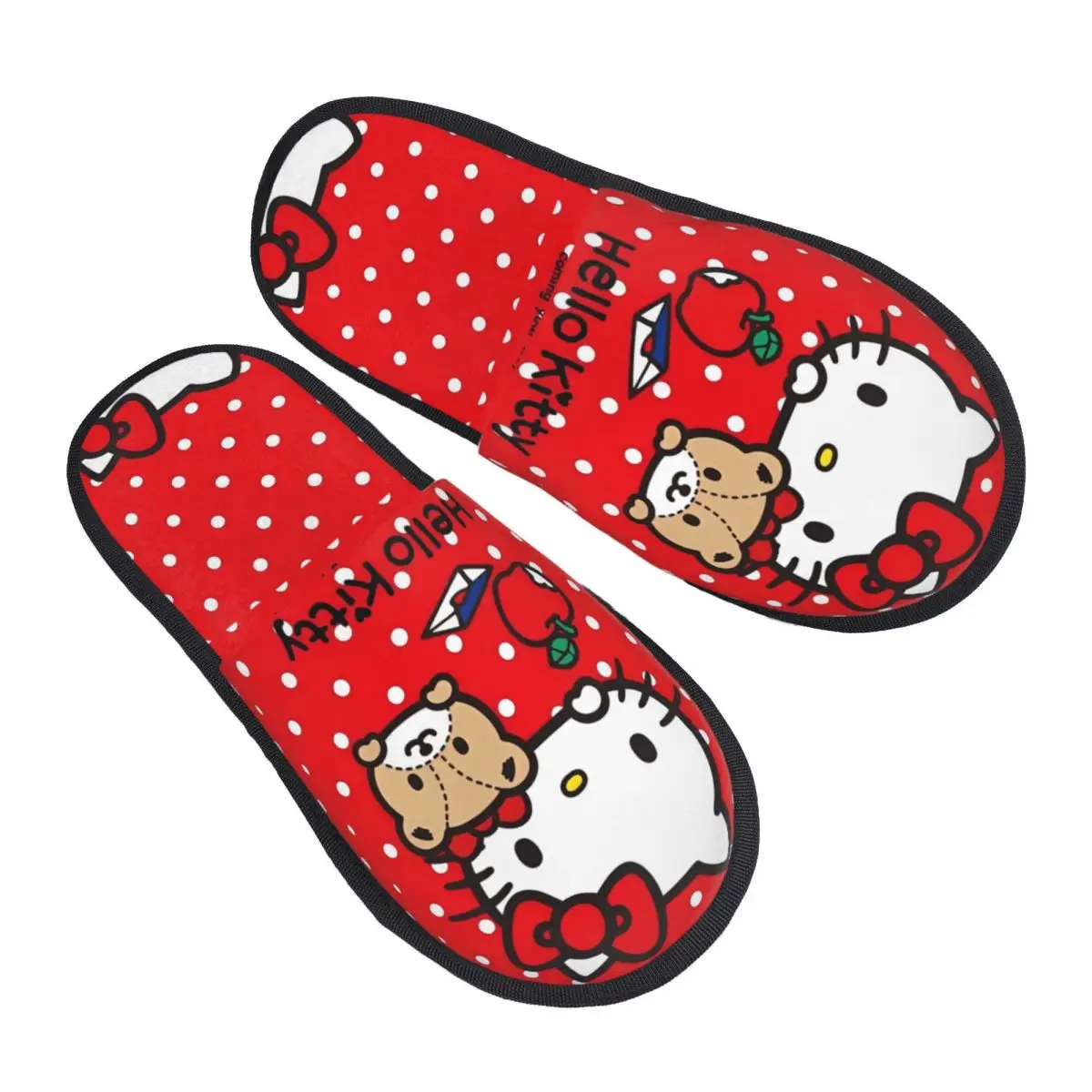 

Зимние тапочки Hello Kitty Good Things Are Coming, аксессуары, домашние меховые тапочки, шлепанцы, уютные нескользящие шлепанцы для спальни