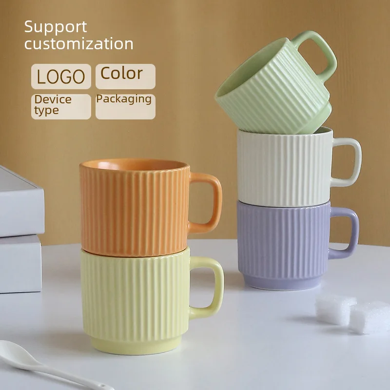 Macaron Candy Color Ceramic Mug ins Style Simple Coffee Cup Activity Gift Promotion Accompanying Gift Water Cup Custom cup Water