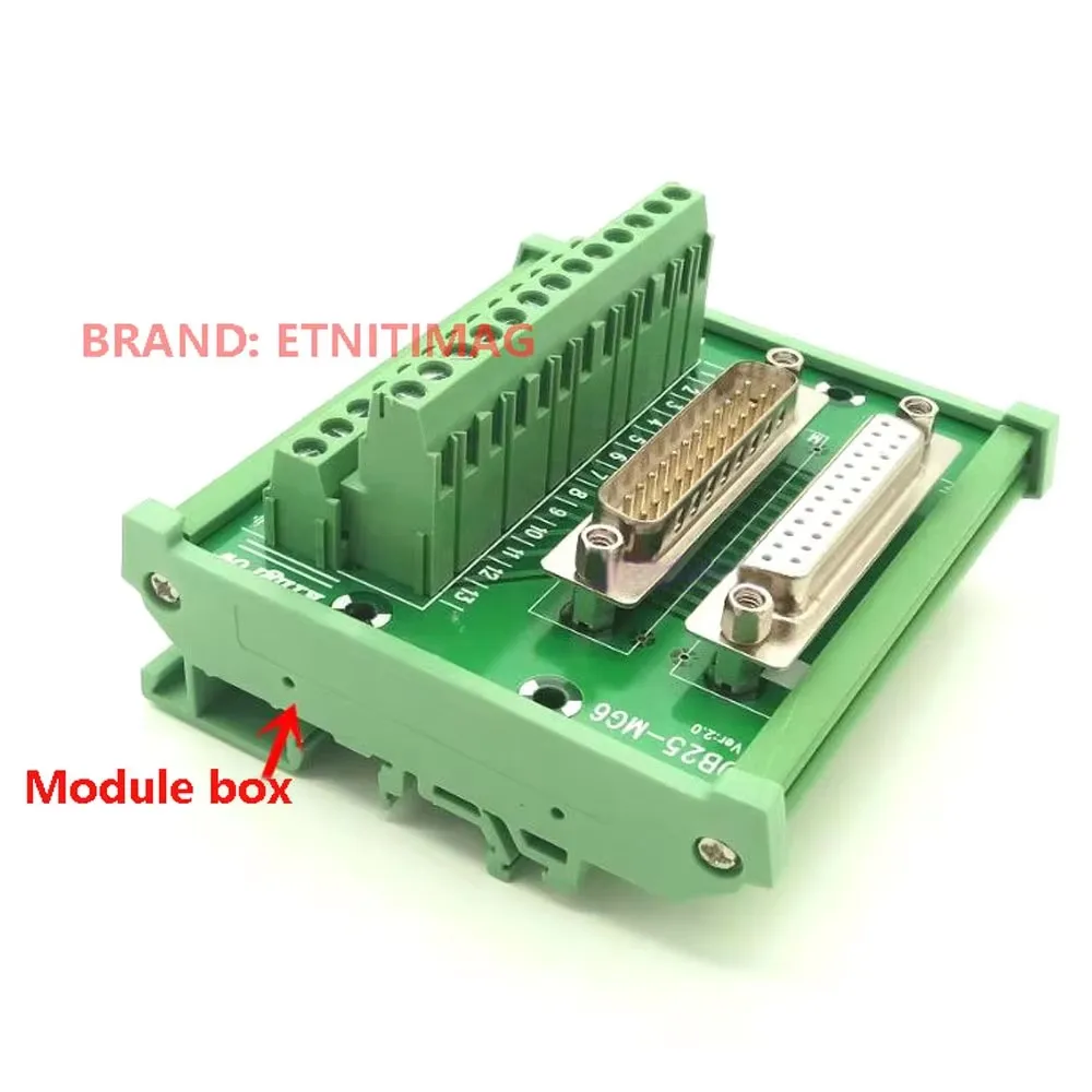 Adapter terminal, wiring terminal block DB25-MG6, external opening size 72 * 86mm, suitable for 35mm wide C45 rail