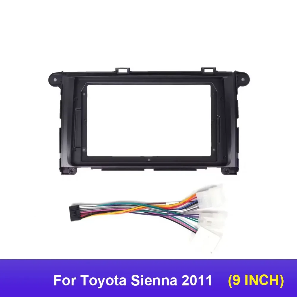 For Toyota Sienna 2011(9Inch) Car Radio Fascias Android GPS MP5 Stereo Player 2 Din Head Unit Panel Dash Frame Installation Trim